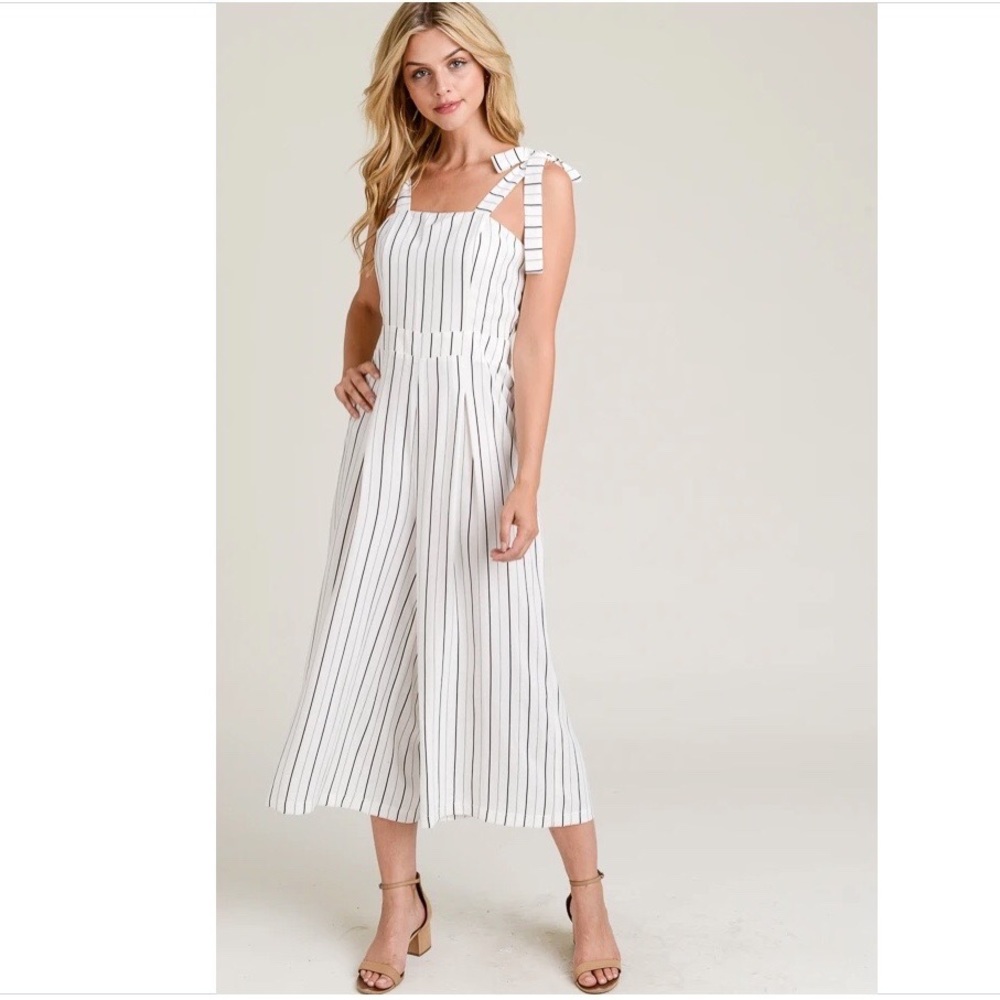 Vanilla Bay Lee’s Woven Stripe Jumpsuit